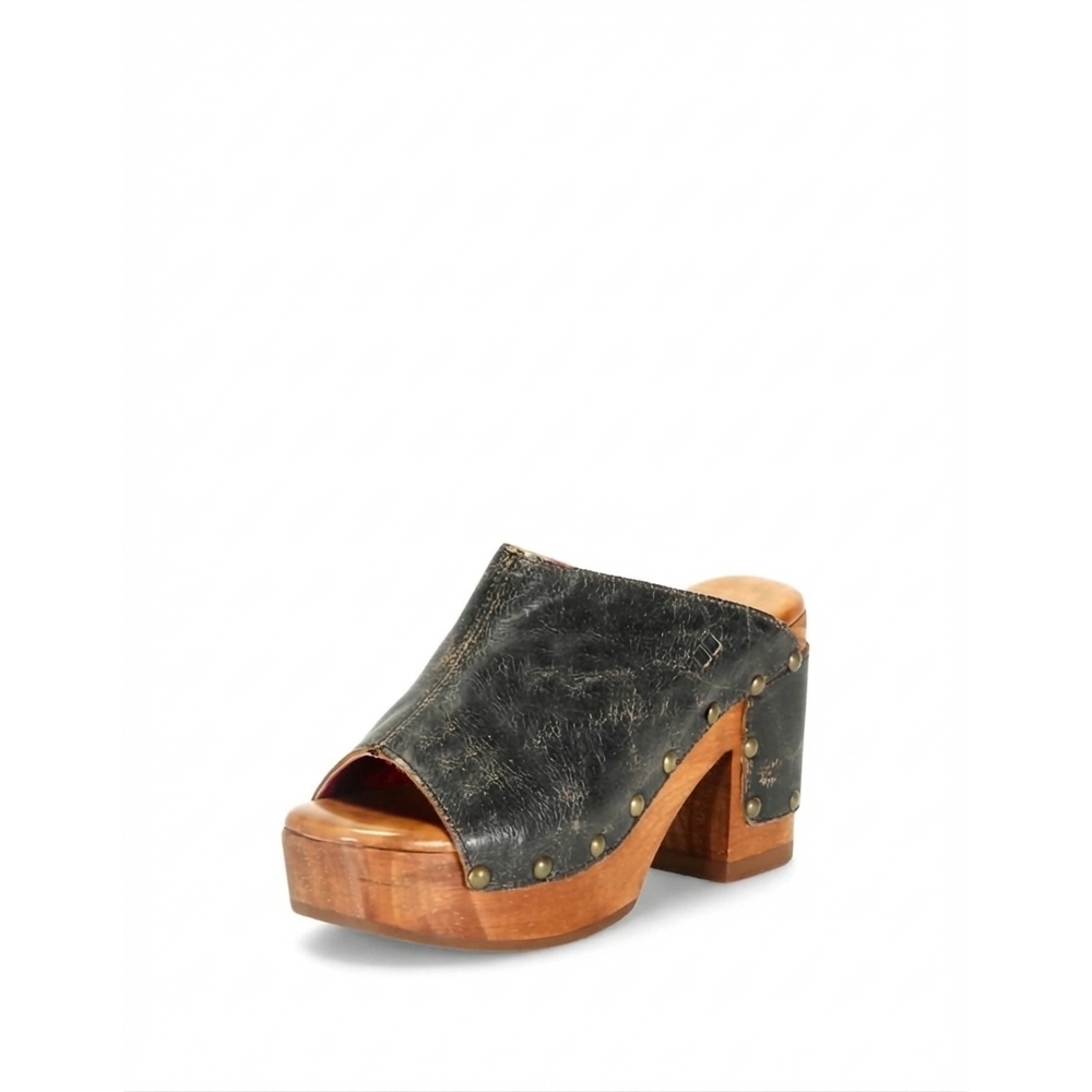NEW BEDSTU deva clog flatform heel in black lux